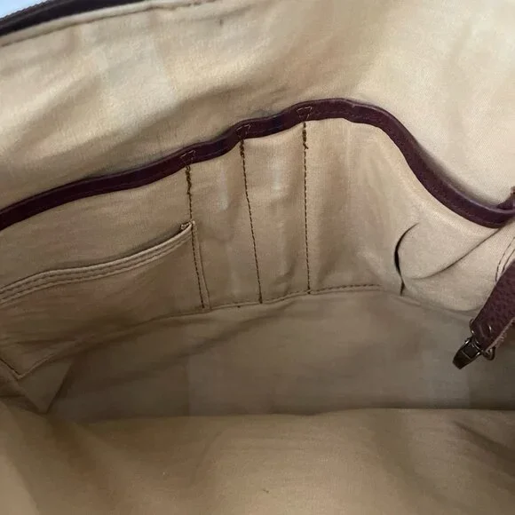 Duluth Trading Brown Leather Messenger Bag & Dust Bag Adjustable Shoulder Strap